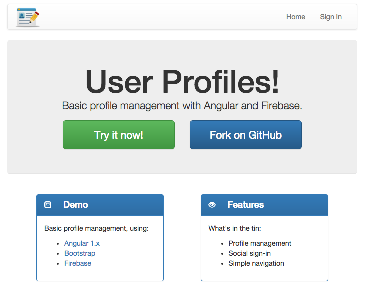 User Profiles Screenshot